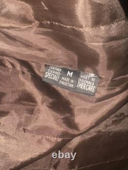 First Classics Medium Leather Motorcycle Jacket Distressed Look Excel Preowned