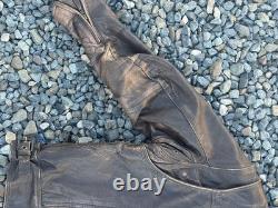 First Classics Medium Leather Motorcycle Jacket Distressed Look Excel Preowned