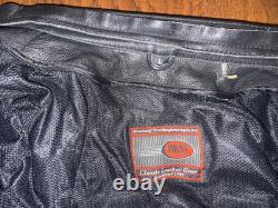 First Classics Men's Motorcycle Black Leather Jacket with Liner LARGE