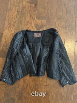 First Classics Men's Motorcycle Black Leather Jacket with Liner LARGE