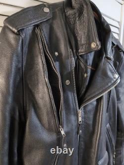 First Classics Mens Vintage Leather Motorcycle Jacket Size XXL Heavyweight Biker