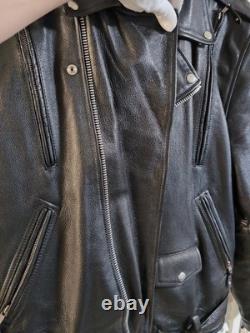 First Classics Mens Vintage Leather Motorcycle Jacket Size XXL Heavyweight Biker
