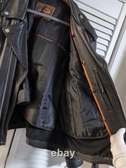 First Classics Mens Vintage Leather Motorcycle Jacket Size XXL Heavyweight Biker