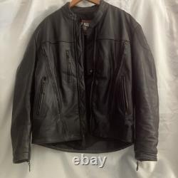 First Classics leather motorcycle jacket zippered vents, armor & removable liner