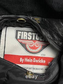 First Gear Hein Gericke Leather Motorcycle Jacket Mens XXL Padded Insulated