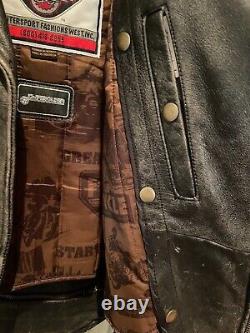 First Gear Ultimate Leather Mens Vintage M/c Jacket Distressed Size Large