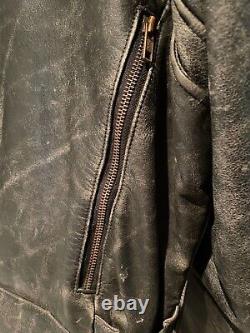 First Gear Ultimate Leather Mens Vintage M/c Jacket Distressed Size Large