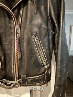 First Gear Ultimate Leather Mens Vintage M/c Jacket Distressed Size Large