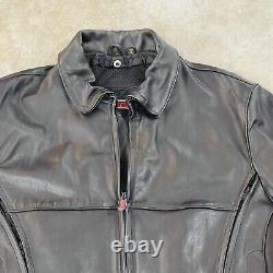 First Gear by Hein Gericke Leather Jacket Black Motorcycle Moto Mens Large