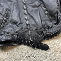 First Gear x Hein Gericke Black Leather Motorcycle Jacket Men's XL