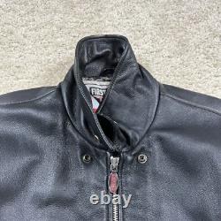 First Gear x Hein Gericke Black Leather Motorcycle Jacket Men's XL