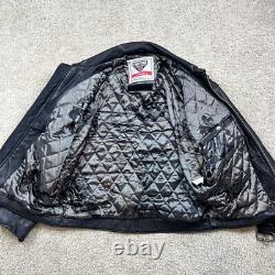 First Gear x Hein Gericke Black Leather Motorcycle Jacket Men's XL