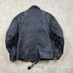 First Gear x Hein Gericke Black Leather Motorcycle Jacket Men's XL