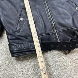 First Gear x Hein Gericke Black Leather Motorcycle Jacket Men's XL