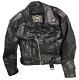 First Genuine Leather Men's Black Heavy Classic Motorcycle Biker Size 42