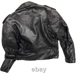 First Genuine Leather Men's Black Heavy Classic Motorcycle Biker Size 42