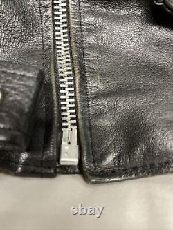 First Genuine Leather Men's Black Heavy Classic Motorcycle Biker Size 42