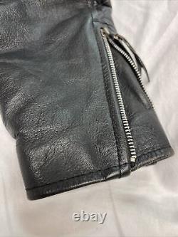 First Genuine Leather Men's Black Heavy Classic Motorcycle Biker Size 42