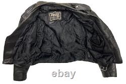 First Genuine Leather Men's Black Heavy Classic Motorcycle Biker Size 42