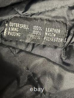 First Genuine Leather Men's Black Heavy Classic Motorcycle Biker Size 42