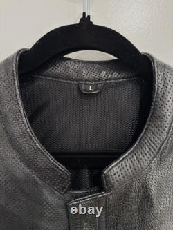 First Manufacturing Company-Black Leather Vest/Size Large Motorcycle Vest