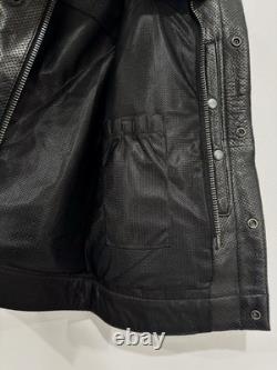 First Manufacturing Company-Black Leather Vest/Size Large Motorcycle Vest