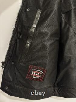 First Manufacturing Company-Black Leather Vest/Size Large Motorcycle Vest