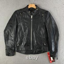 First Motorcycle Jacket Mens Small Regular Thinsulate Full Zip Leather Black NEW
