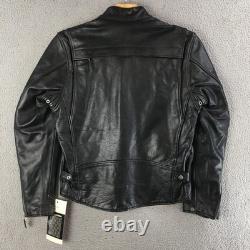 First Motorcycle Jacket Mens Small Regular Thinsulate Full Zip Leather Black NEW