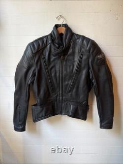 Firstgear First gear Riding Men's Black Leather Motorcycle Jacket L 22x25 Z