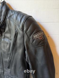 Firstgear First gear Riding Men's Black Leather Motorcycle Jacket L 22x25 Z