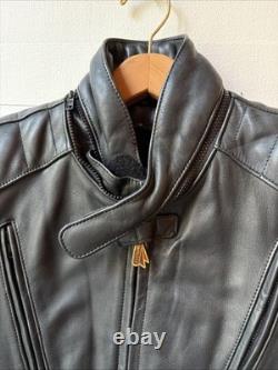 Firstgear First gear Riding Men's Black Leather Motorcycle Jacket L 22x25 Z