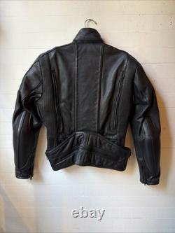 Firstgear First gear Riding Men's Black Leather Motorcycle Jacket L 22x25 Z