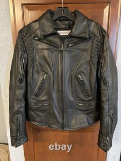 Firstgear Leather Motorcycle Jacket Sm Unisex Blk Genuine Leather Lined