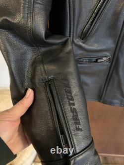 Firstgear Leather Motorcycle Jacket Sm Unisex Blk Genuine Leather Lined