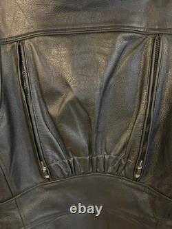 Firstgear Leather Motorcycle Jacket Sm Unisex Blk Genuine Leather Lined