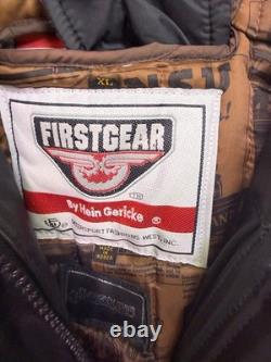 Firstgear Mens Black Nylon Motorcycle Jacket Riding Protective Outerwear Sz XL