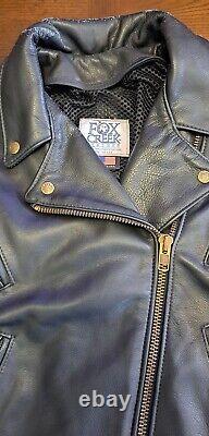 Fox Creek Black Leather Vented Motorcycle Jacket