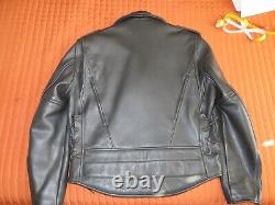 Fox Creek Leather Men's Classic Motorcycle Jacket 1 Black Size 44 (Medium)