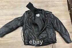 Fox Creek Leather Men's Classic Motorcycle Jacket I Black/Size 52/Regular/Used