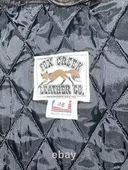 Fox Creek Leather Vented Racing Leather Jacket Black Motorcycle Men's Size 48 XL