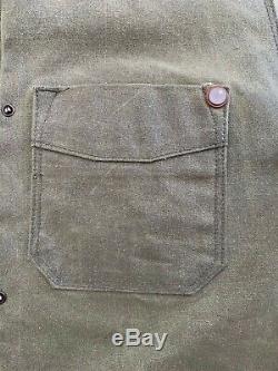 Freenote Cloth Waxed Riders Jacket Olive Size L Excellent Condition