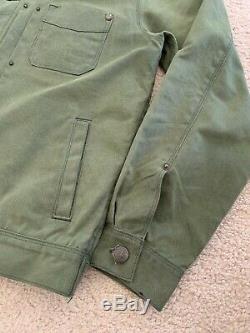 Freenote Cloth Waxed Riders Jacket Olive Size L Excellent Condition