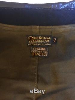 Freewheelers Union Special Caboose Jacket Black Shinki Horsehide Size 42