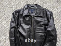 GAP motorcycle LEATHER black jacket L moto 44-46