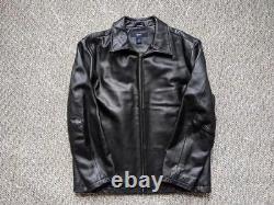 GAP motorcycle LEATHER black jacket L moto 44-46