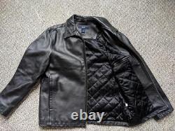 GAP motorcycle LEATHER black jacket L moto 44-46