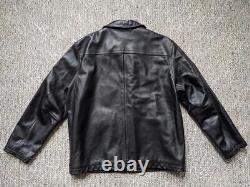 GAP motorcycle LEATHER black jacket L moto 44-46