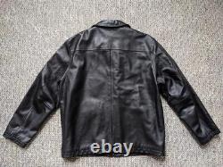 GAP motorcycle LEATHER black jacket L moto 44-46