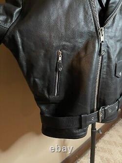 GENUINE LEATHER BY UNICORN Cowhide Leather Classic Motorcycle Men's Jacket XXL